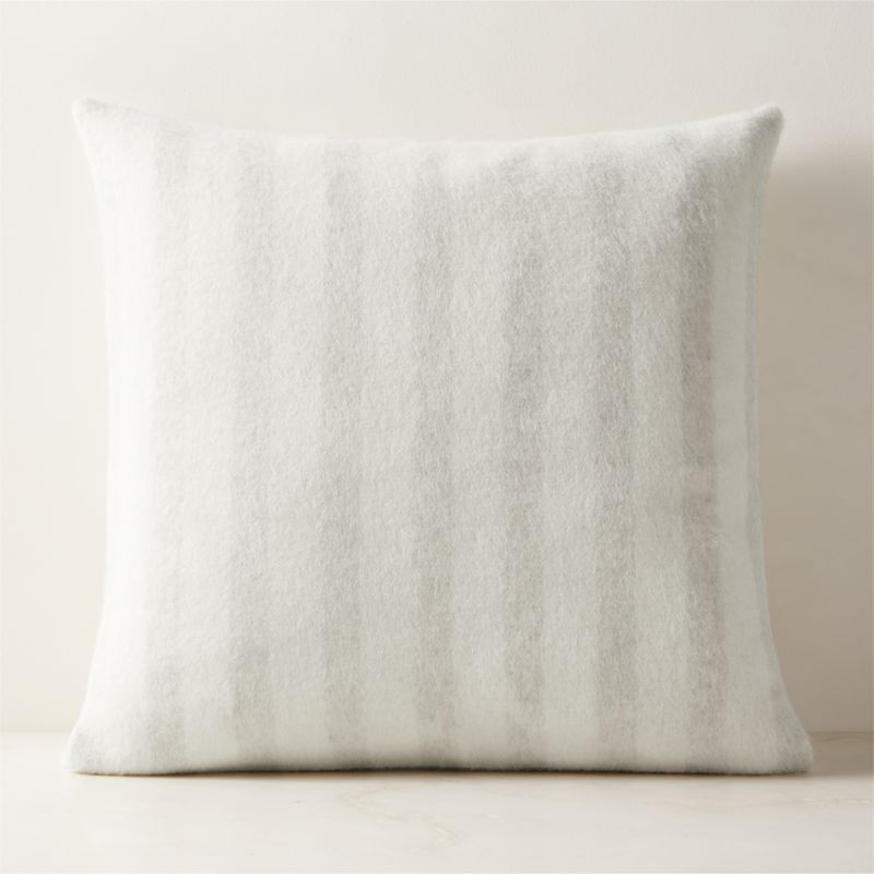 View Stills Cream and Ivory Alpaca Wool Throw Pillow with Down-Alternative Insert 23"x23" by Blacksaw details