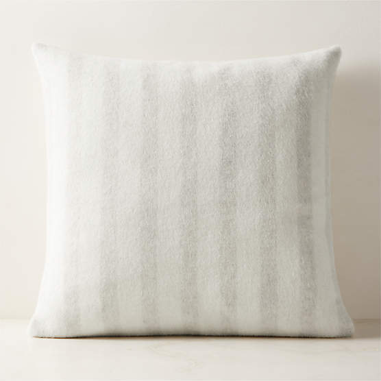 Stills Cream and Ivory Alpaca Wool Throw Pillow with Down-Alternative Insert 23"x23" by Blacksaw