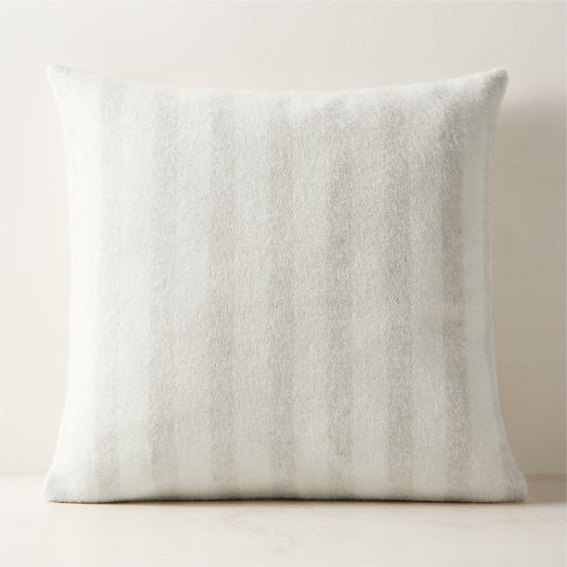 Stills Cream and Ivory Alpaca Wool Throw Pillow 23"x23" by Blacksaw