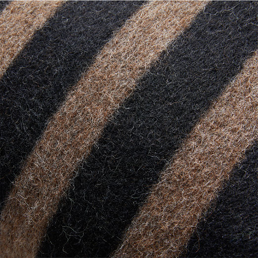 Stills Taupe and Black Alpaca Wool Throw Pillow 23"