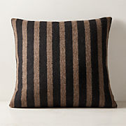 Stills Taupe and Black Alpaca Wool Throw Pillow with Down-Alternative Insert 23"