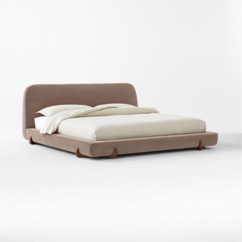 Stivale Light Brown Velvet King Bed - image 5 of 11