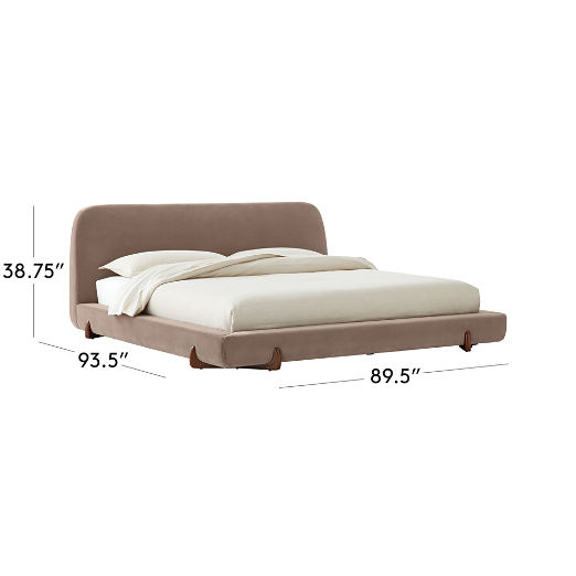 Stivale Light Brown Velvet King Bed