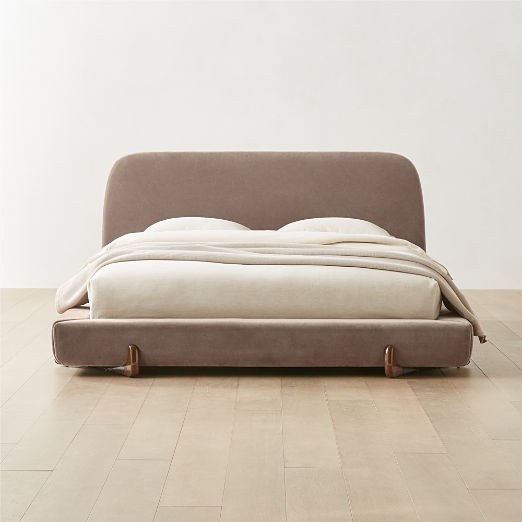 Stivale Light Brown Velvet Bed