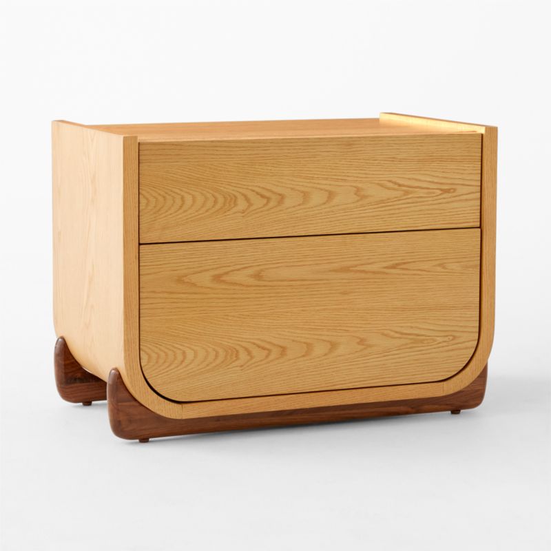 Stivale Modern 2 Drawer Oak Nightstand Reviews Cb2 Canada 0311