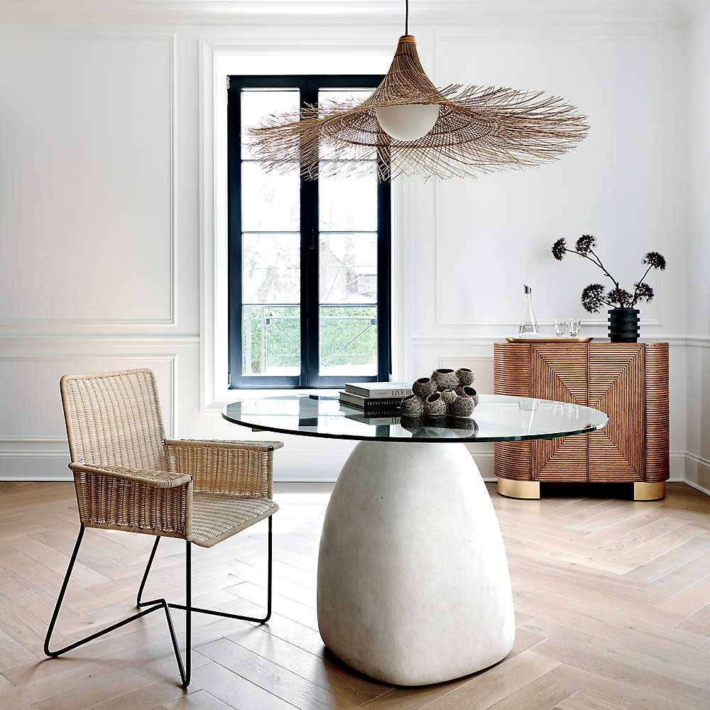 Cb2 round sale glass table