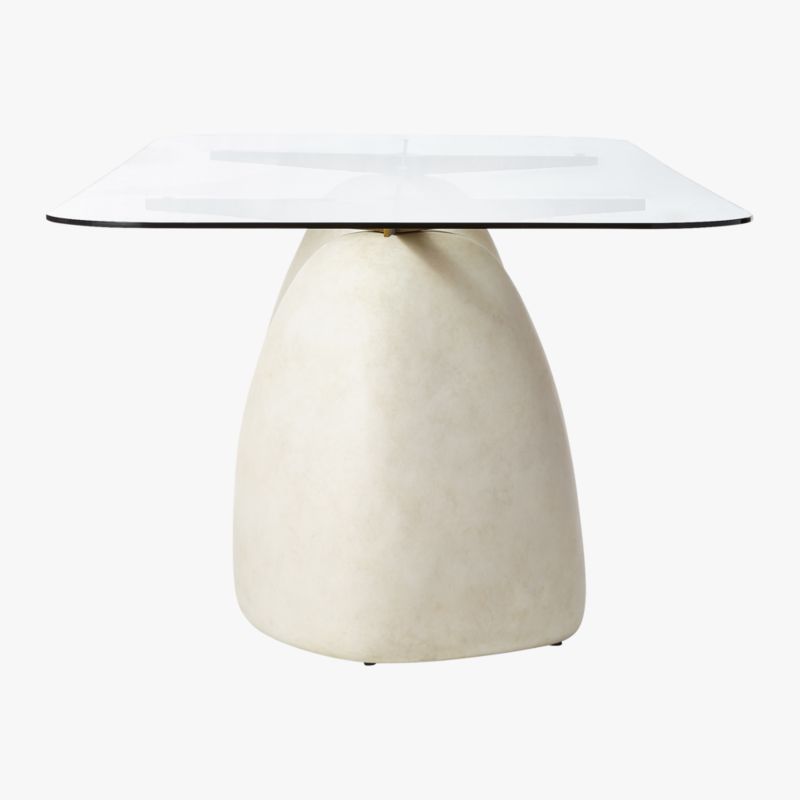 Stone 95" Rectangular White Concrete Dining Table with Glass Top - image 7 of 13