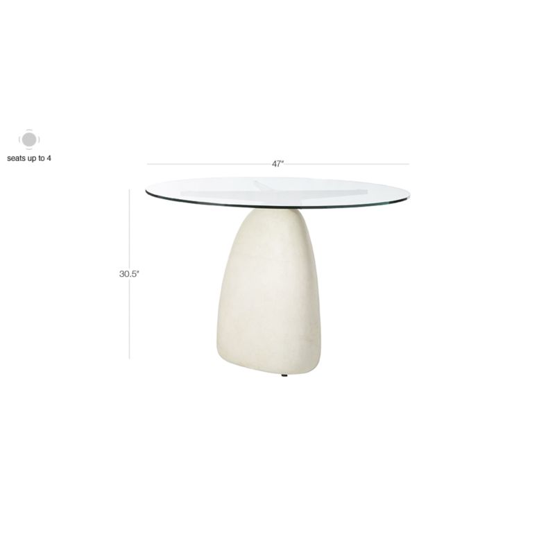 View Stone 47" Round White Concrete Dining Table with Glass Top - image 3 of 9