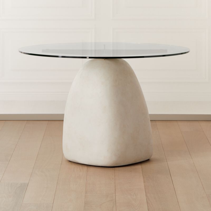 Stone Ivory Round Dining Table 47, Cb2 White Round Table