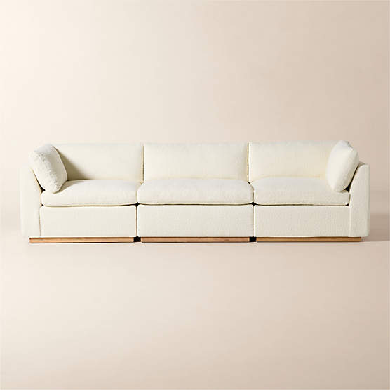 Stormo 3-Piece Ivory Boucle Sectional Sofa
