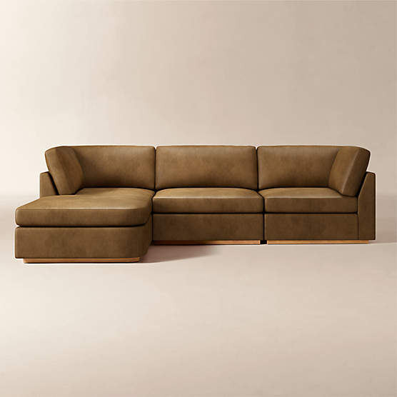 Stormo 4-Piece L-Shaped Leather Sectional