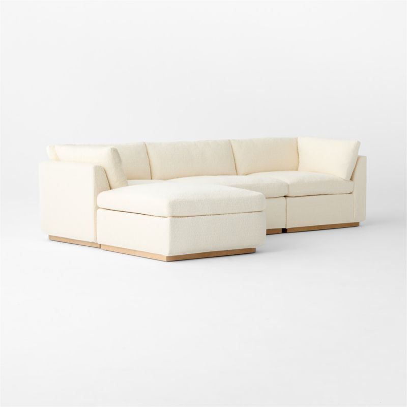 Stormo 4-Piece L-Shaped Ivory Boucle Sectional Sofa - image 3 of 8