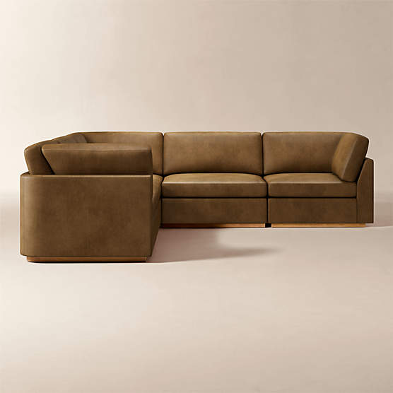 Stormo 5-Piece L-Shaped Leather Sectional