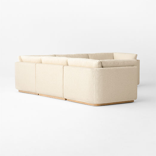 Stormo 5-Piece L-Shaped Ivory Boucle Sectional Sofa