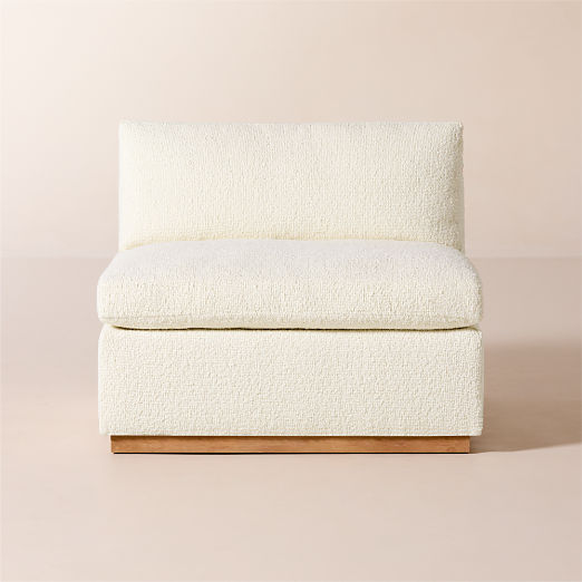 Stormo Ivory Boucle Armless Chair