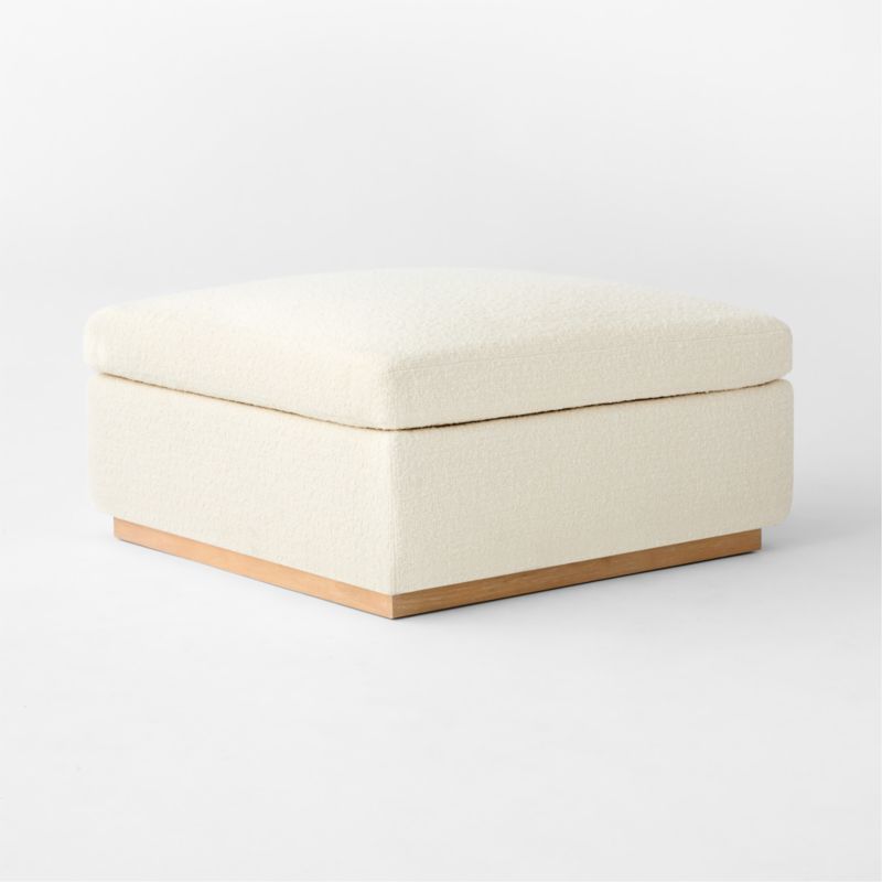 Stormo Ivory Boucle Ottoman - image 4 of 6