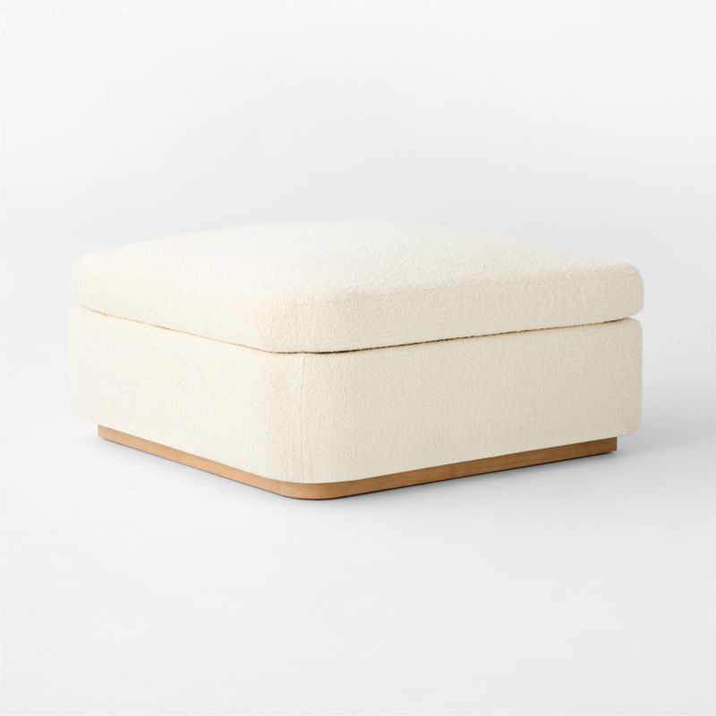 Stormo Ivory Boucle Ottoman - image 2 of 6