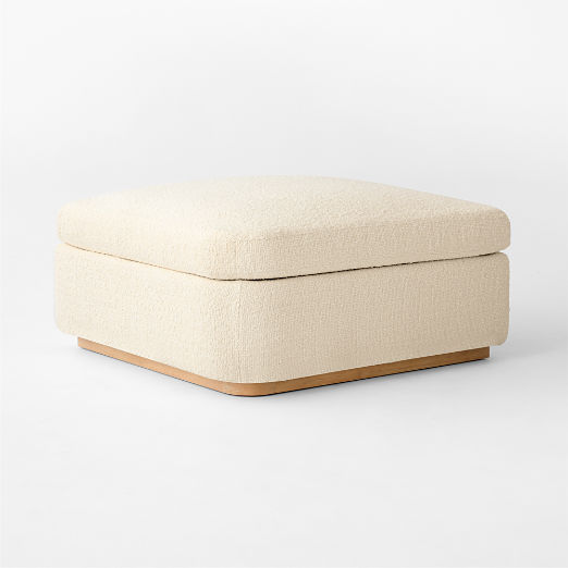 Stormo Ivory Boucle Ottoman