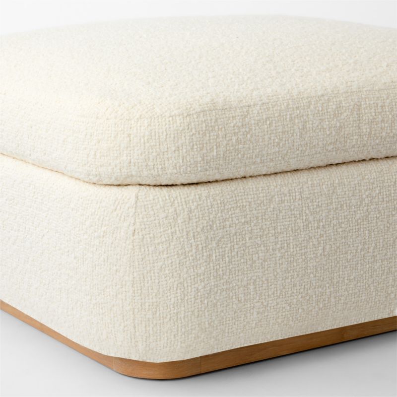 Stormo Ivory Boucle Ottoman - image 5 of 6