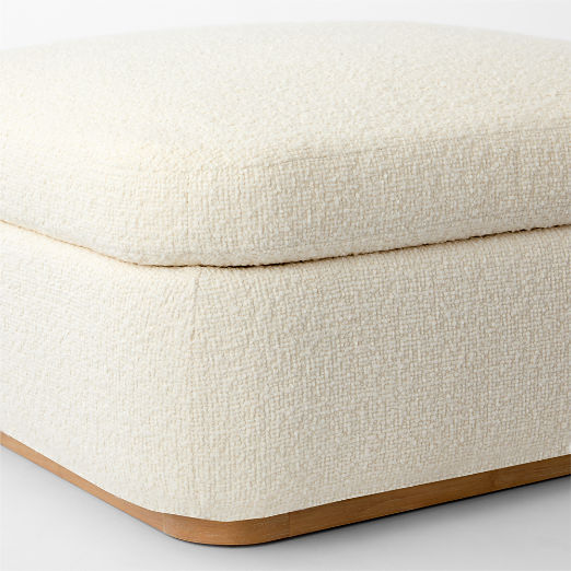 Stormo Ivory Boucle Ottoman