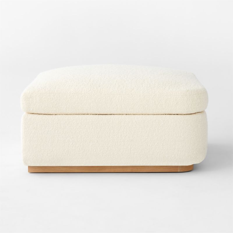 Stormo Ivory Boucle Ottoman - image 3 of 6