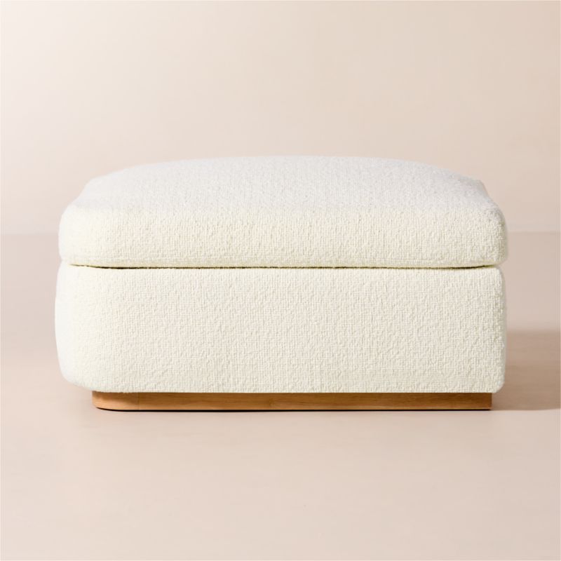 Stormo Ivory Boucle Ottoman - image 0 of 6