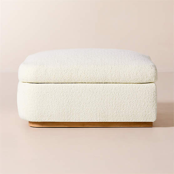 Stormo Ivory Boucle Ottoman