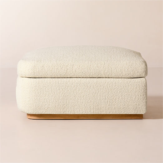 Stormo Ivory Boucle Ottoman