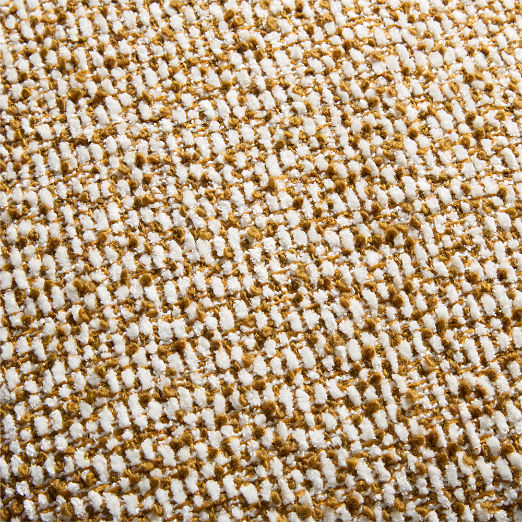 Strada Dull Gold Slub Weave Italian Wool Throw Pillow with Down Alternative Insert 23"x23"