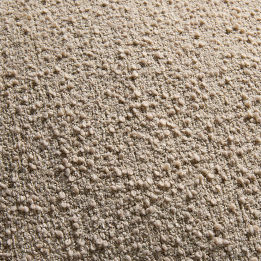 Strada Light Brown Boucle Italian Wool Throw Pillow with Down Alternative Insert 23"x23"