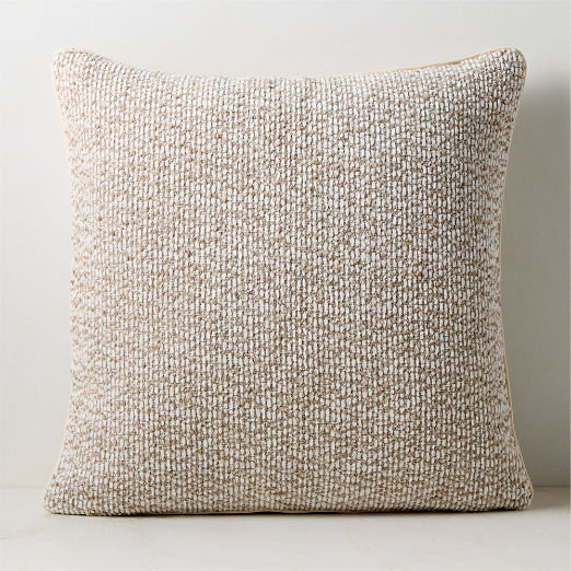 Strada Off-White Slub Weave Italian Wool Throw Pillow Cover 23"x23"
