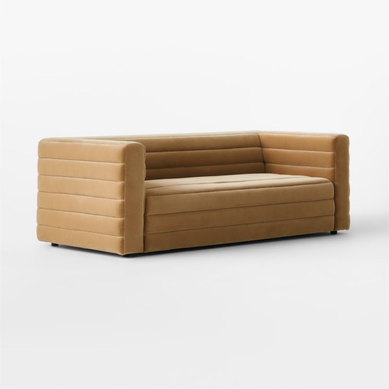 Strato 80" Camel Velvet Sofa - image 5 of 7