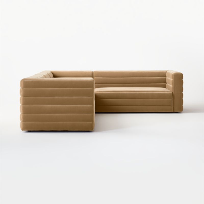 Strato 4-Piece L-Shaped Camel Brown Velvet Sectional Sofa - image 5 of 7