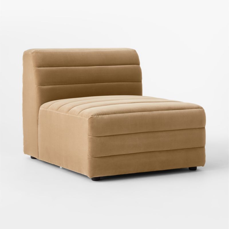 Strato Camel Velvet Armless Chair - image 4 of 8