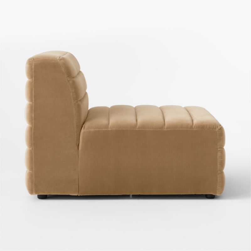 Strato Camel Velvet Armless Chair - image 5 of 8