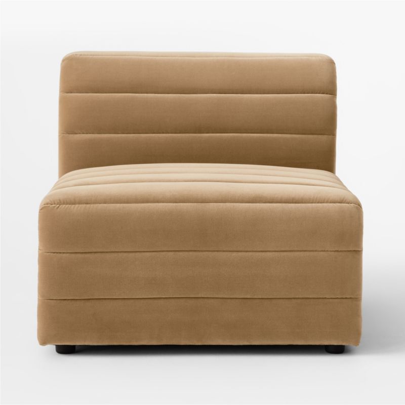 Strato Camel Velvet Armless Chair - image 3 of 8