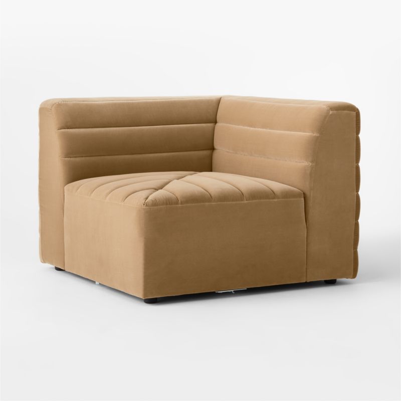 Strato Camel Velvet Corner Chair - image 4 of 8