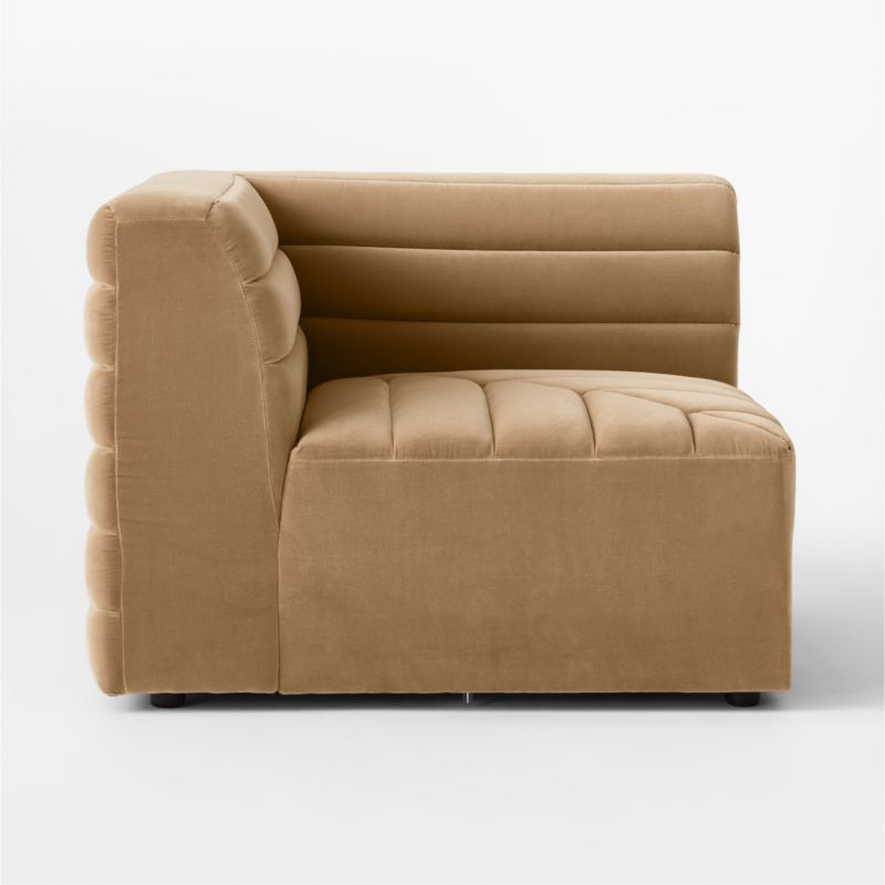 Strato Camel Velvet Corner Chair - image 5 of 8