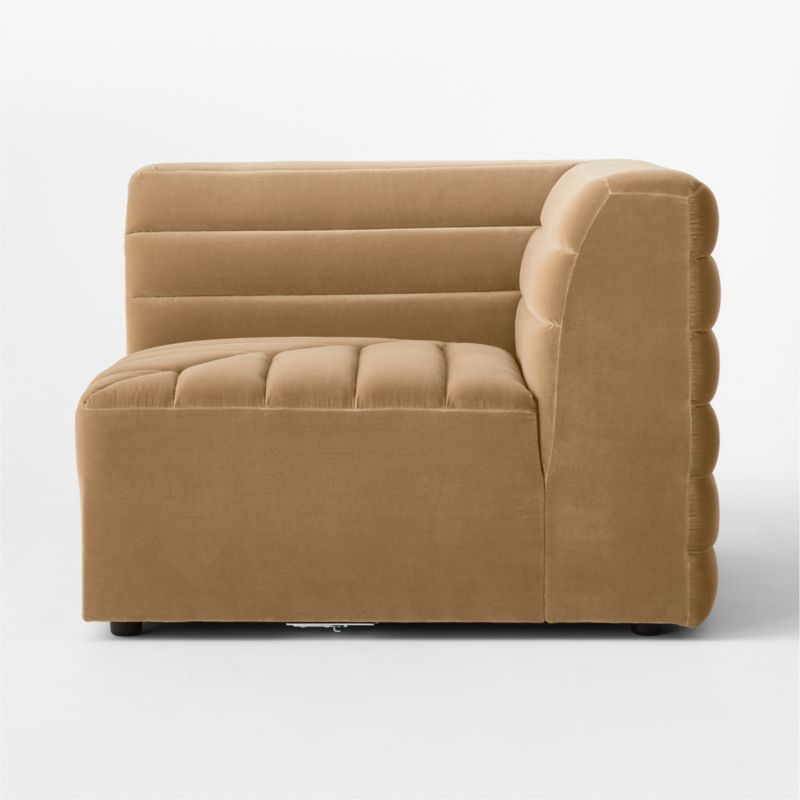 Strato Camel Velvet Corner Chair - image 3 of 8