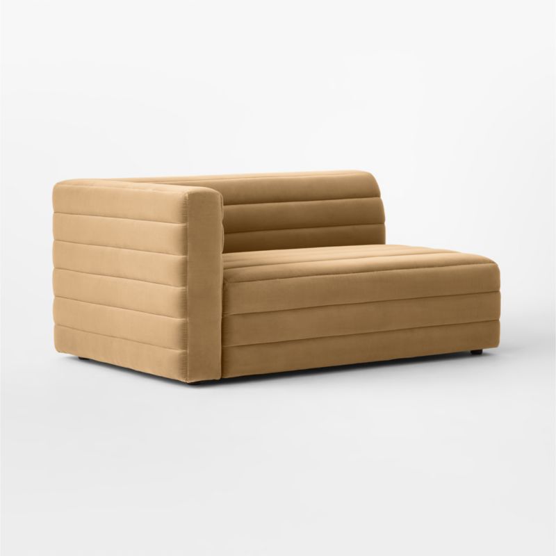 Strato Camel Velvet Left Arm Sofa - image 4 of 7