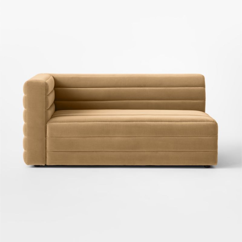 Strato Camel Velvet Left Arm Sofa - image 3 of 7