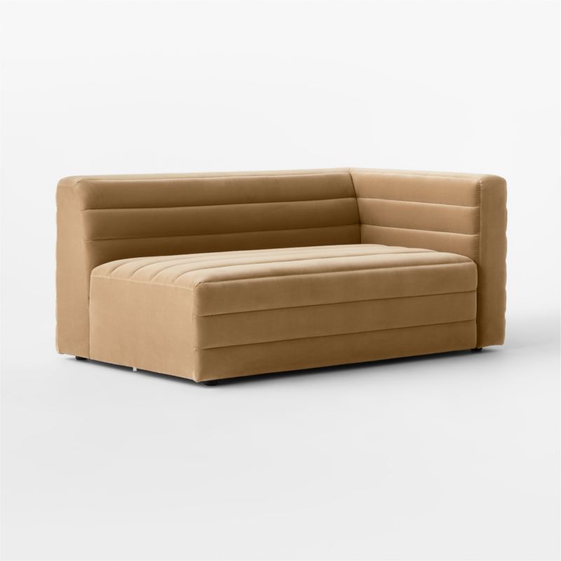 Strato Camel Velvet Right Arm Sofa - image 4 of 7