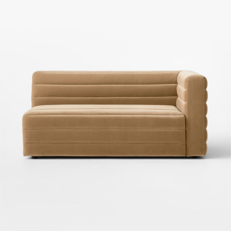 Strato Camel Velvet Right Arm Sofa - image 3 of 7