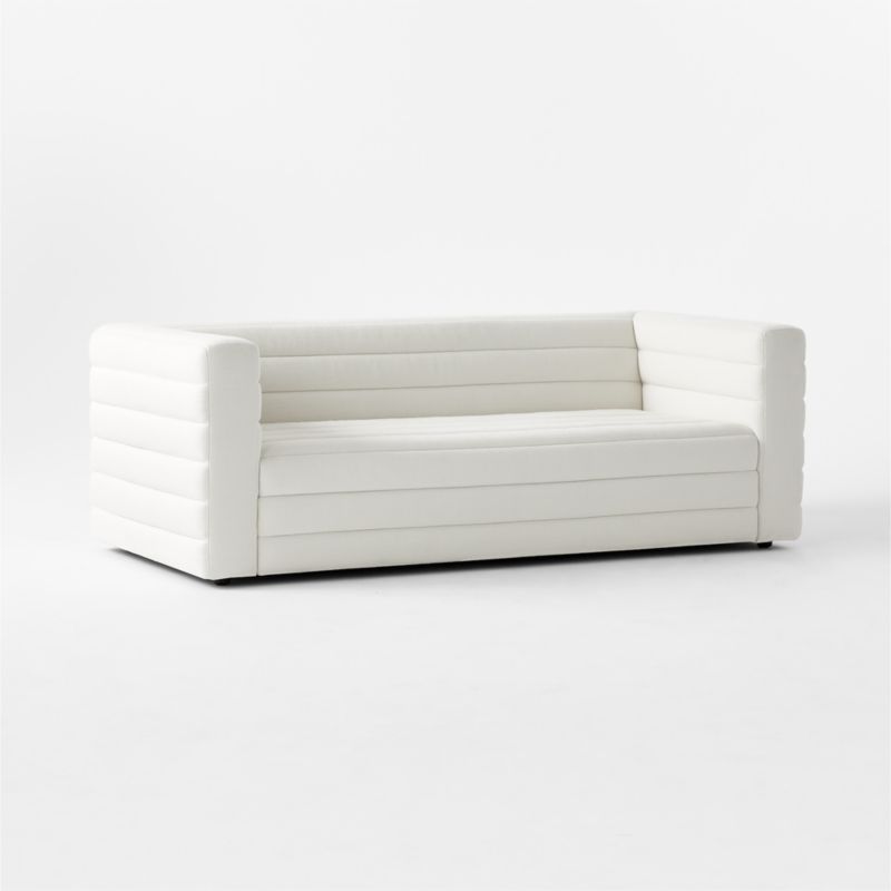 Strato 80" Channeled Ivory Performance Fabric Sofa - image 7 of 11