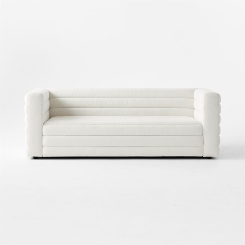 Strato 80" Channeled Ivory Performance Fabric Sofa - image 6 of 11