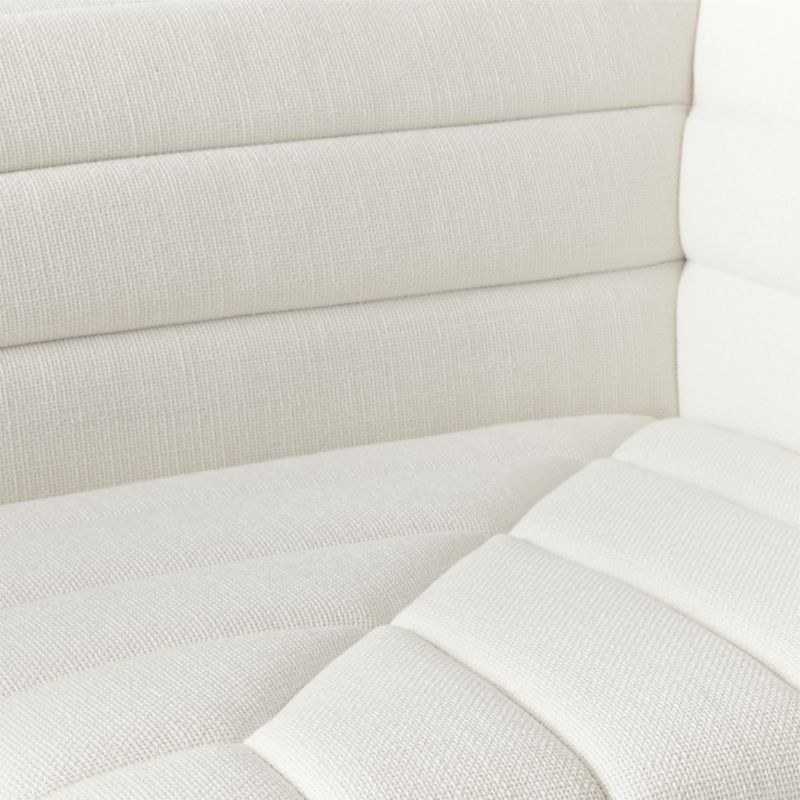 Strato 3-Piece L-Shaped Channeled Ivory Performance Fabric Sectional ...