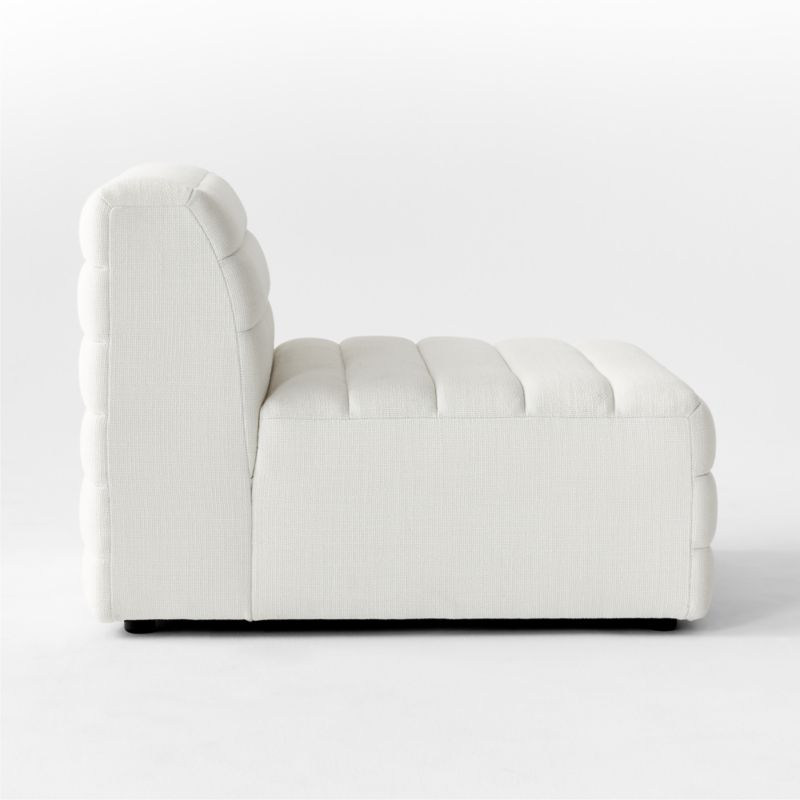 Strato Channeled Ivory Performance Fabric Armless Chair - image 4 of 7