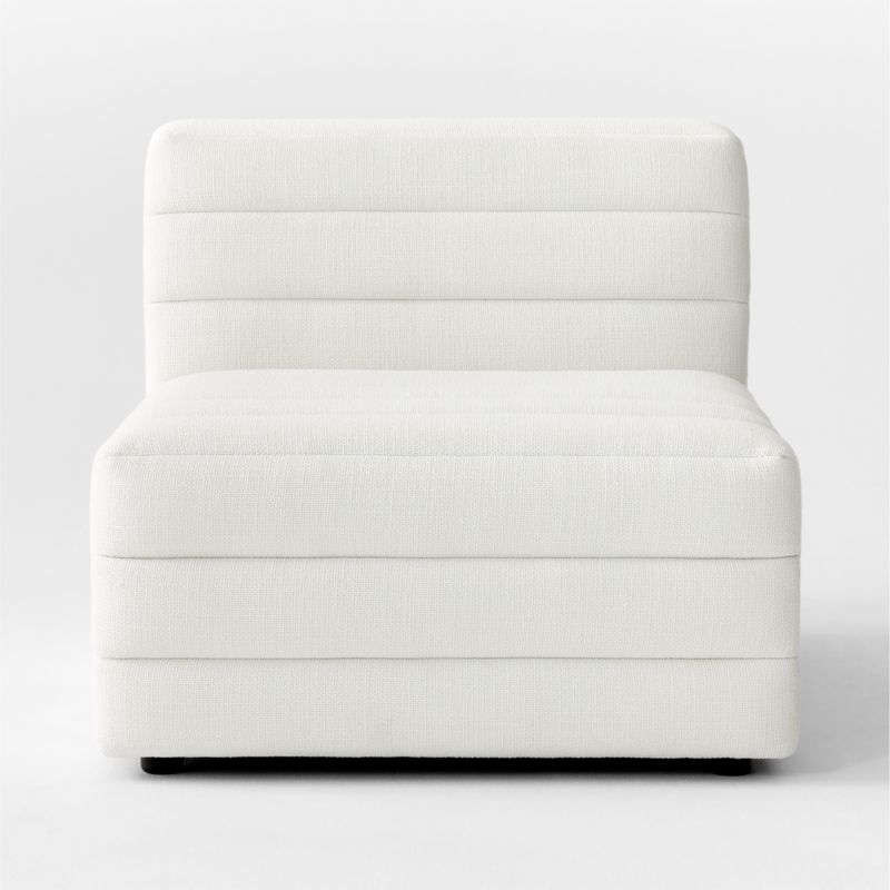 Strato Channeled Ivory Performance Fabric Armless Chair - image 2 of 7