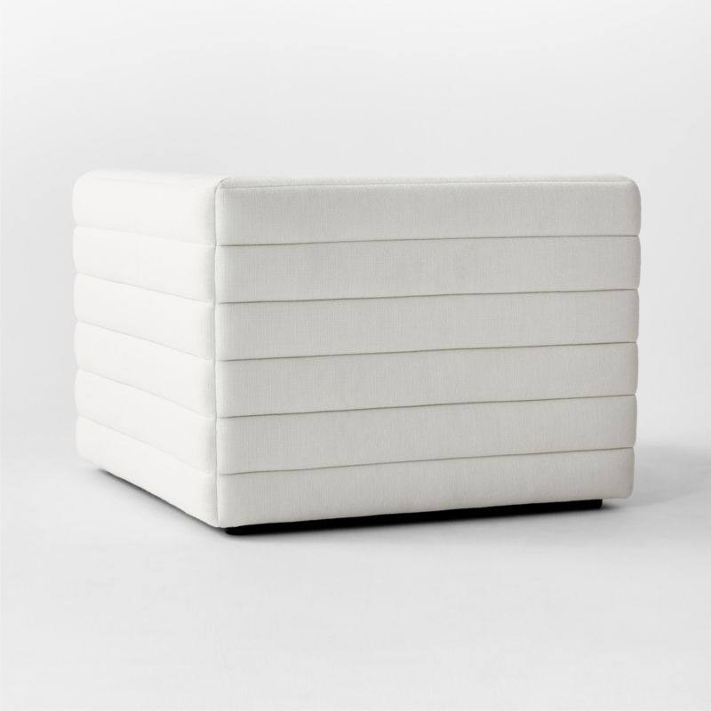 Strato Channeled Ivory Performance Fabric Corner Chair - image 5 of 7