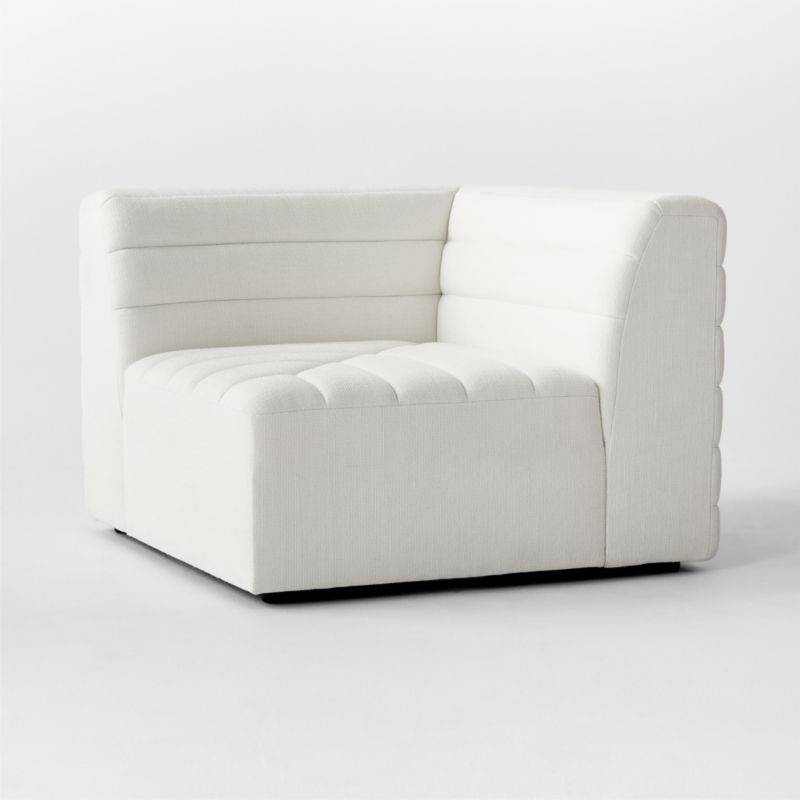 Strato Channeled Ivory Performance Fabric Corner Chair - image 3 of 7